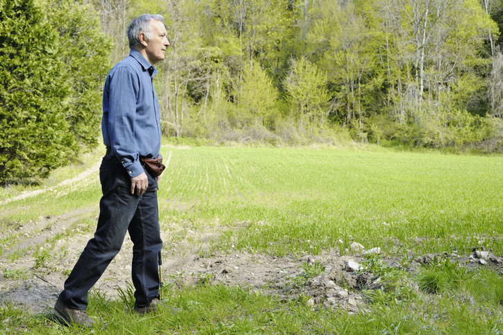 Man walking in field
