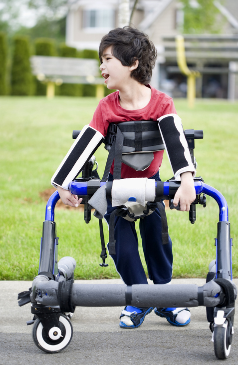 Boy with cerebral palsy