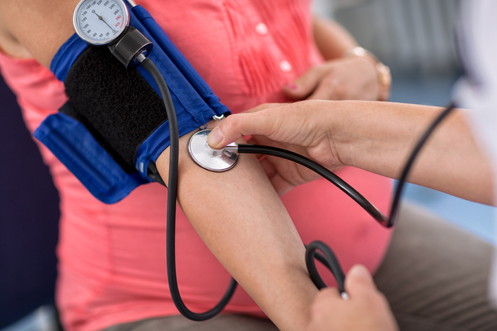 Checking blood pressure