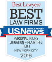 U.S. News Best Law Firms 2016: Personal Injury Litigation-Plaintiffs Tier 1 NYC